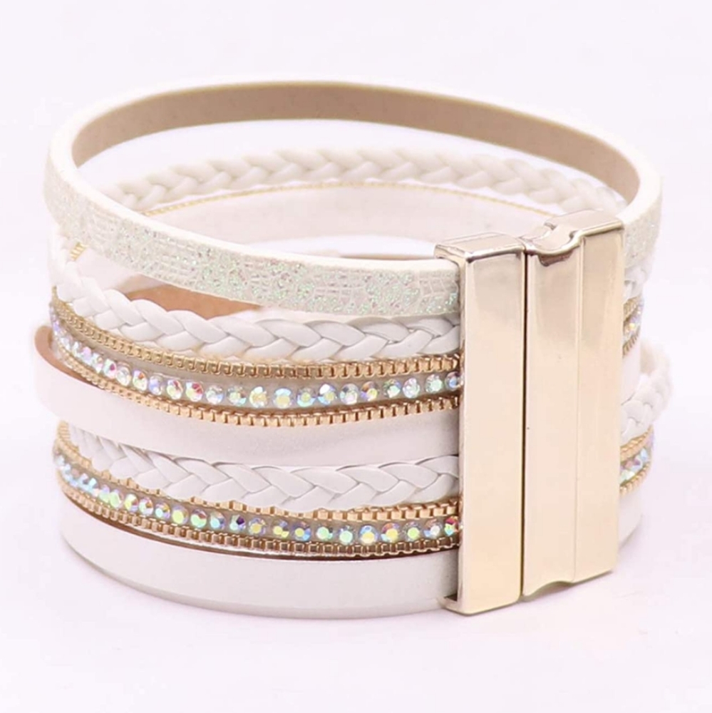 New BOHO Layered Leather Wrap Bracelet - Picture 5 of 6
